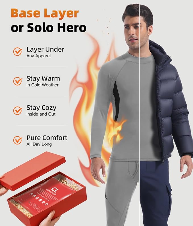 CL convallaria Thermal Underwear Long Johns Set Mens Winter Gift Hunting Gear Sport Base Layer Bottom Top