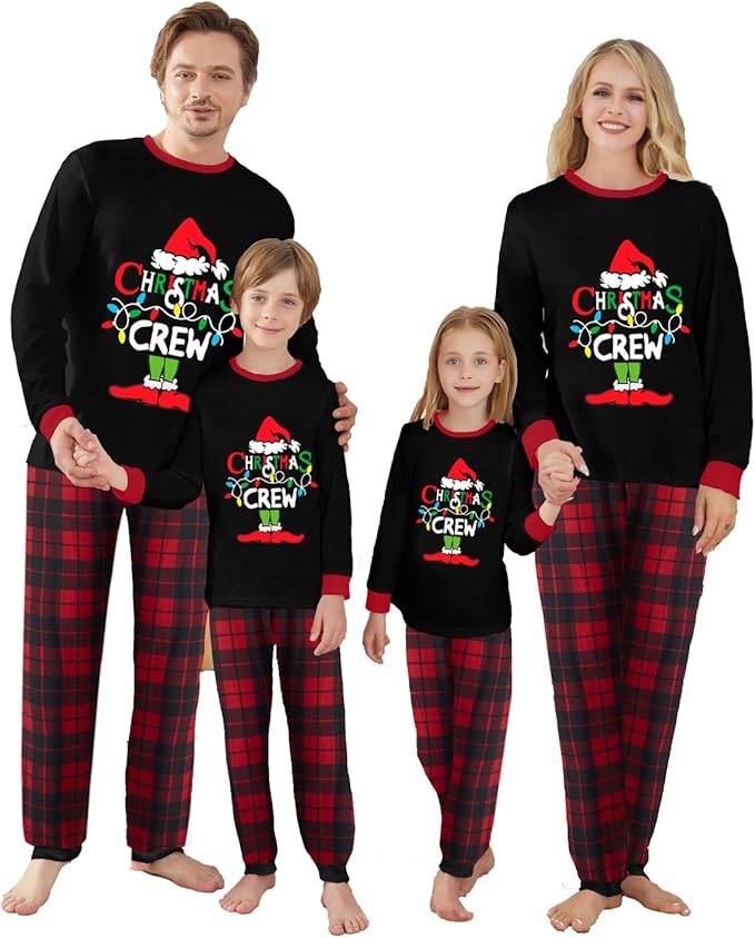 Christmas Family Pajamas Matching Sets, Matching Christmas Pjs For Family and Dog, Holidays Jammies Family Pjs Set