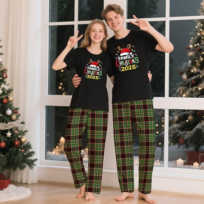 Family Christmas Pajamas Matching Sets Holiday Xmas Party Family Sleepwear Set Jammies for Couples