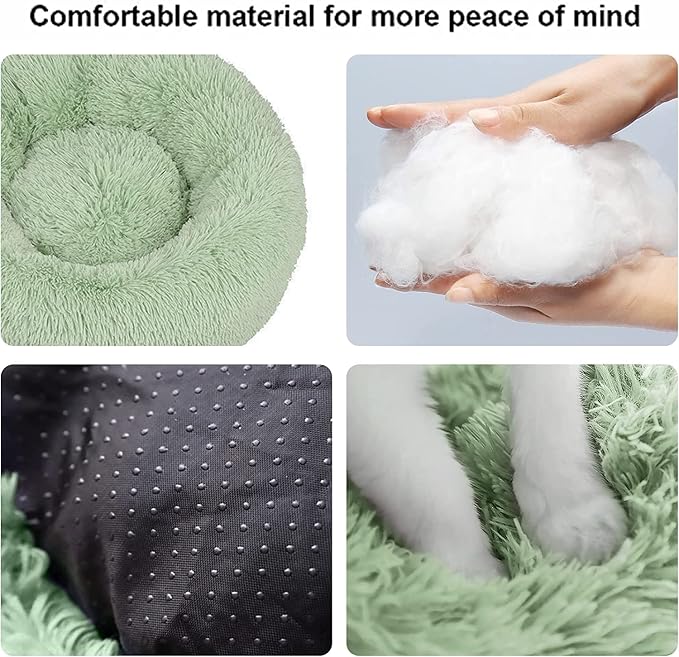 Nisrada Cat Beds for Indoor Cats,24 Inch Dog Bed for Small Melium Large Dogs, Washable-Round Pet Bed for Puppy and Kitten with Slip-Resistant Bottom