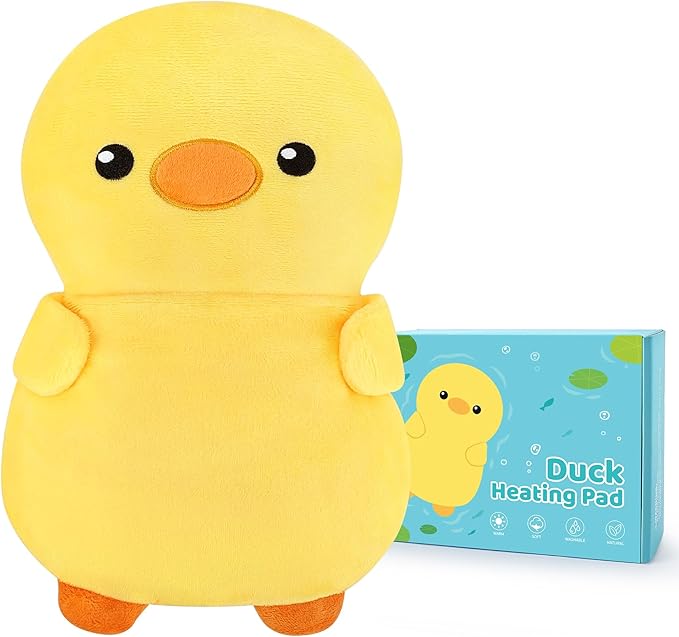 Yellow Duck Microwavable Heating Pad for Kids Women,Animal Plush Microwave Heating Pad for Cramps & Period Pain Relief with Lavender Scented,Heated Pad for Back,Warmer Pad for Birthday Mother's Day