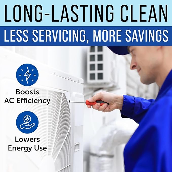 Maplefield Concentrated AC Coil Cleaner - Deep Condenser Coil Cleaning - High-Yield AC Cleaner Concentrate - No-Rinse Formula & Air Conditioner Outdoor Unit Detergent - 1 Gal, Makes 12 Gal, Citrus