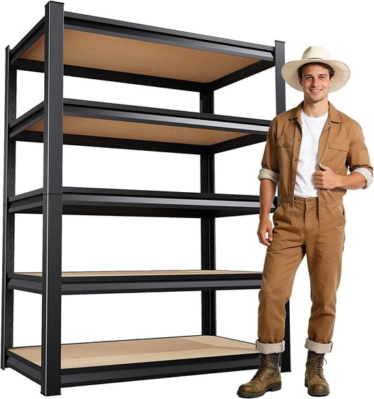2000LBS Garage Shelving, Heavy Duty Garage Shelves, Adjustable Metal Shelving Unit, Easy Assembly Garage Storage Shelves, Storage Rack Shelf for Garage, Basement,72" H x 35.4" W x 15.7" D