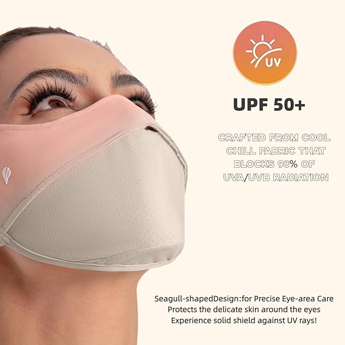 UPF 50+ UV Sun Protection Face Cover/Neck Balaclava Reusable Face Mask Dustproof Cooling Breathable