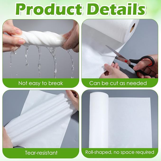 100 Ft x 17.3 Inch Bird Cage Liner, Disposable White Non-Woven Bird Cage Liners Large Size Precut Absorbent Cushion Pad Mat Accessories for Pet, Parrot, Animal