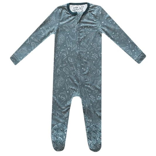 Hogwarts Copper Pearl Zip-Up Footie Baby Pajamas: Ultra-Soft Boys & Girls Pajamas, Premium Knit Fabric in Stylish Prints, Tag-Free with Two-Way Zipper, Newborn to 24 Months