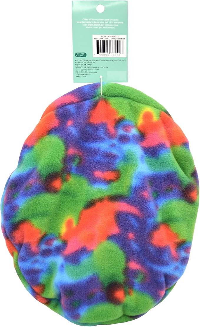 Oxbow Enriched Life Cozy Cave, Large, Guinea Pig Hideout, Bunny Hideaway, Rabbit Bed, Polar Fleece Small Animal Hideout for Guinea Pig Cage, Bunny Enrichment, Rat & Chinchilla Habitat Accessory | Small Animal Hideout, Fleece, Snuggle Sack, Guinea Pig H...