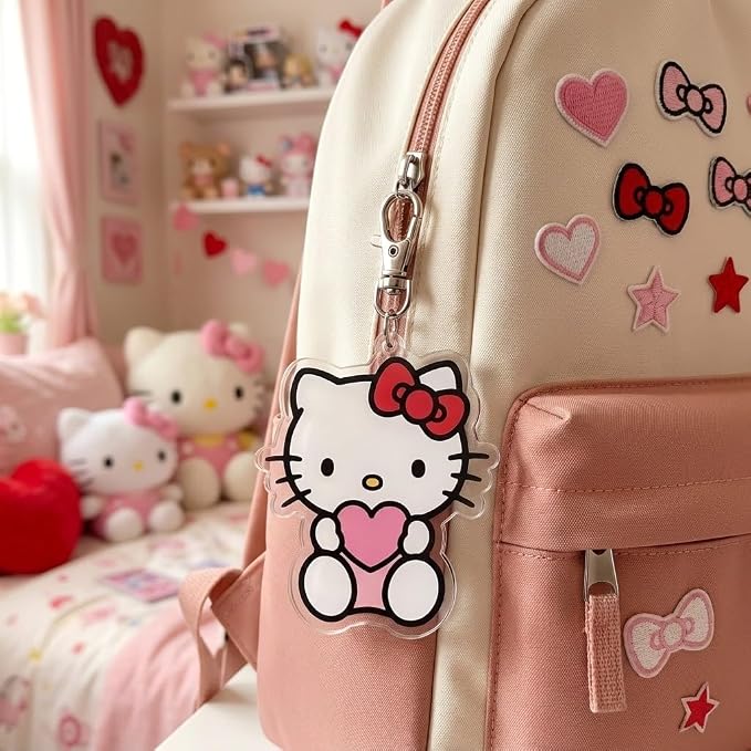PumpCar Acrylic Keychain Double-Sided Charm Key Ring with Metal Clip Backpack Charm Bag and Car Key Accessory Collectible