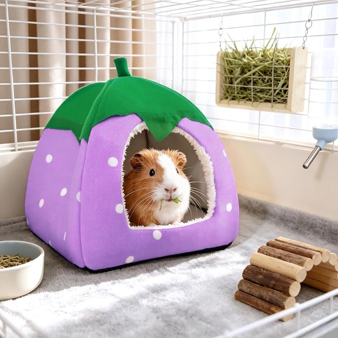 Guinea Pig Hideout Bed, Dwarf Rabbit House Cave | Cozy Hide-Out for Little Bunny Hedgehog Ferret Chinchilla & Other Small Animals, Cage Accessories