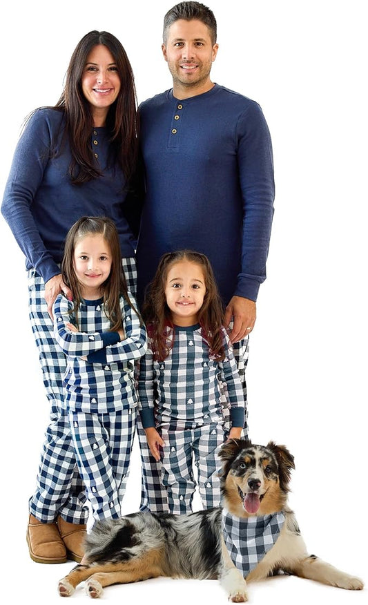 JAMIE Matching Family Jammies Holiday Pajamas 100% Organic Cotton PJs Adults, Kids, Toddlers, Baby, Pets