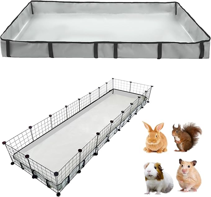 Guinea Pig Cage Liner Tarp Bottom Waterproof and Washable Base Also for Rabbits, Bunny, Chinchesillas, Hedgehog, Ferrets and Other Small Animals(24x96 inches)