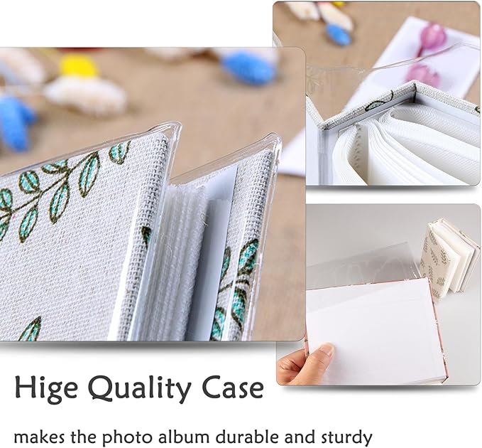 Kids Photo Album, 100 Pockets 5x7 Picture Album, Slip-in Linen Cover Photo Album Book for Boys, Girls, Family(Bunny)