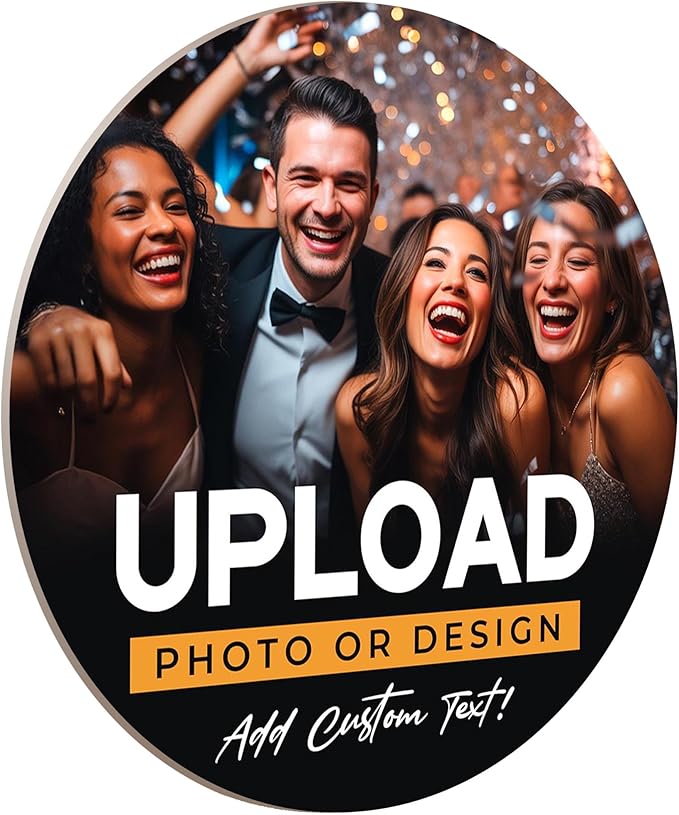 10 Pack, Personalized Drink Coasters, Custom Cardboard Coasters with Photo and Text, Design Your Own Coaster for Events, Parties, Bars, and Unique Gifts, 3.95" Round