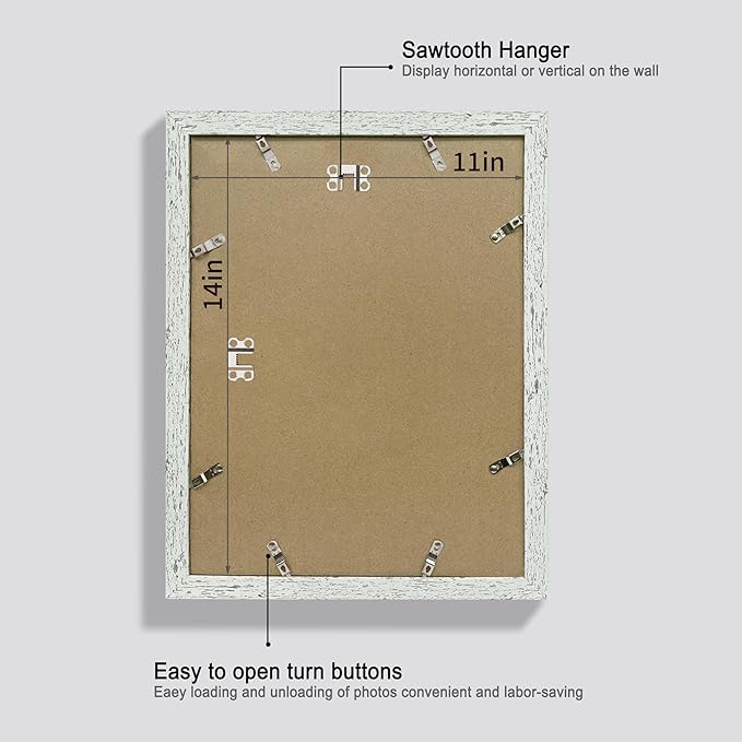 11x14 Picture Frame Set of 4, Made of Real Glass and Sage Green Wooden Frame, Display 8x10 Pictures with Mat or 11 x 14 Posters without Mat for Wall Mounting, Gallery Photo Frames