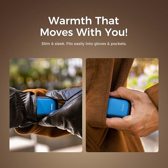 OCOOPA Magnetic Rechargeable Hand Warmers 2 Pack, Card-Style Electric AI Hand Warmers, 8hrs x2, UL Certified, Pocket Portable Hands Heater for Men Women, Hunting Essentials, UT4 Young