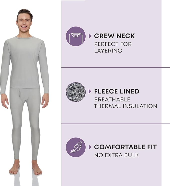Rocky Thermal Underwear Men Long Johns Men Thermal Underwear Thermals Mens Base Layer Mens Thermals Top and Bottom Set