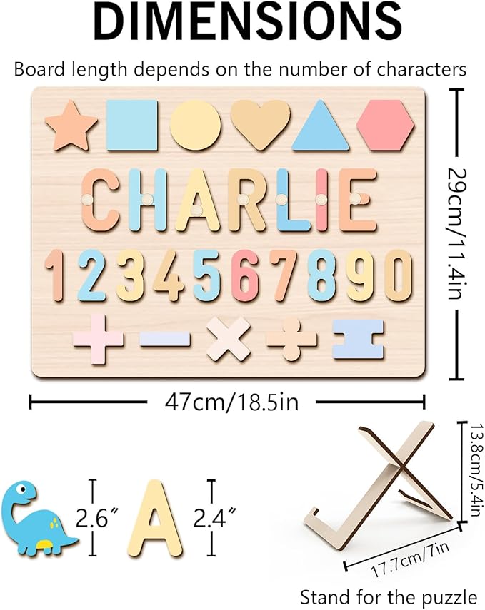 Name Puzzle Baby Gifts for Girl Boy, Todder Toy for Montessori Learning, 1 Year Old Baby Gift for Christmas Birthday