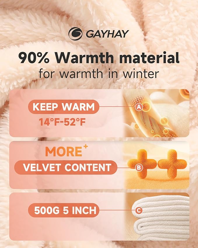 GAYHAY Fleece Lined Leggings for Women – Thick Winter Warm Thermal High Waisted Tummy Control Workout Yoga Pants