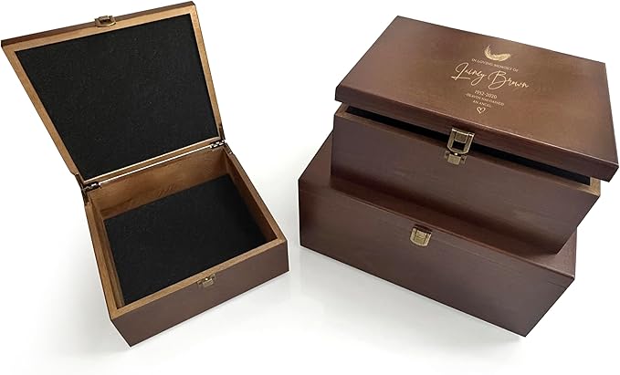 In Memory Loss Box | Personalized Remembrance Keepsake | Wooden Engraved Box | Keepsake Storage for Special Memories