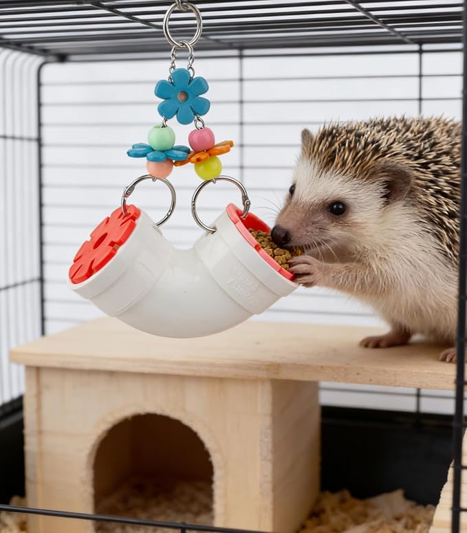 Hedgehog Toys for Hedgehogs to Play with, Foraging Toys for Hedgehogs, Hanging Slow Feeder Enrichment Toy Puzzle Supplies Cage Accessories for Rat, Hamster, Rabbit, Parakeets
