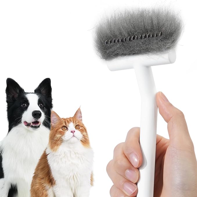 aumuca Dog & Cat Deshedding Brush – Pet Grooming Brush & Undercoat Rake for Long or Short Hair – Dematting Comb for Dogs, Cats, Matted Fur, Kitten, Puppy, Rabbit, Horse