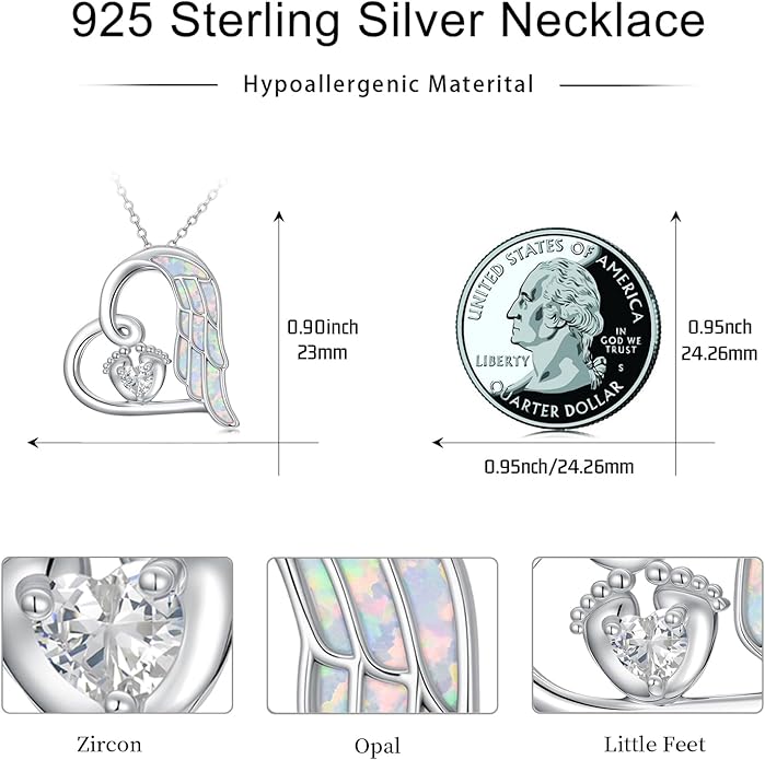Miscarriage Necklace Gifts for Mothers 925 Sterling Silver Mommy of An Angel Pendant Memorial Jewelry Loss of Pregnancy Sympathy Gifts for Women