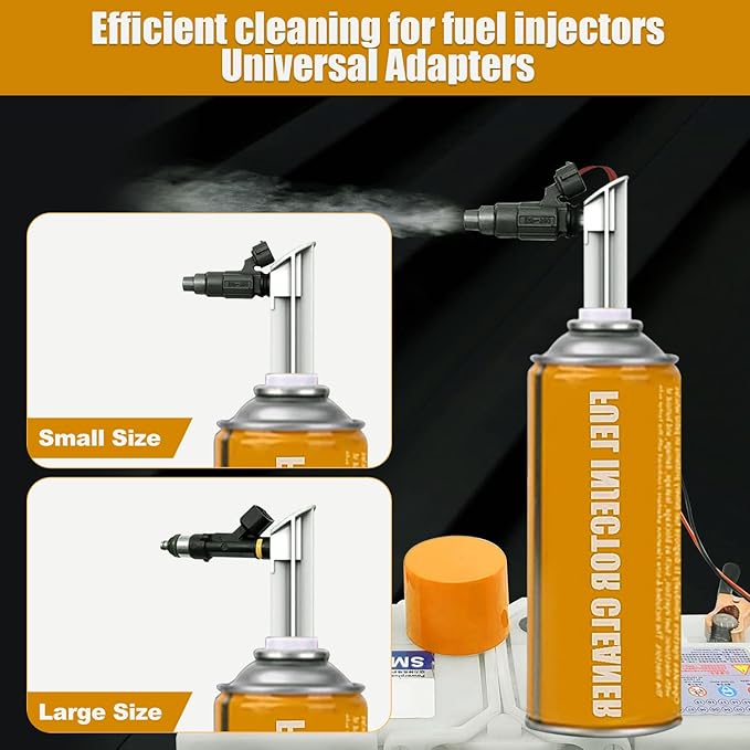 JUTA VT200 Fuel Injector Tester Cleaner Tool Fuel System Cleaner with 2 Size Cleaning Adapters for Gasoline Engines