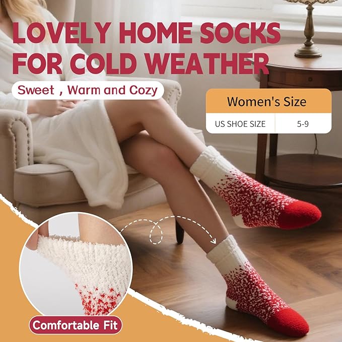 Womens Winter Beanie Hat Scarf Gloves Fuzzy Socks 4 In 1 Set Thermal Fleece Knitted Hat Warm Long Scarf Cold Weather