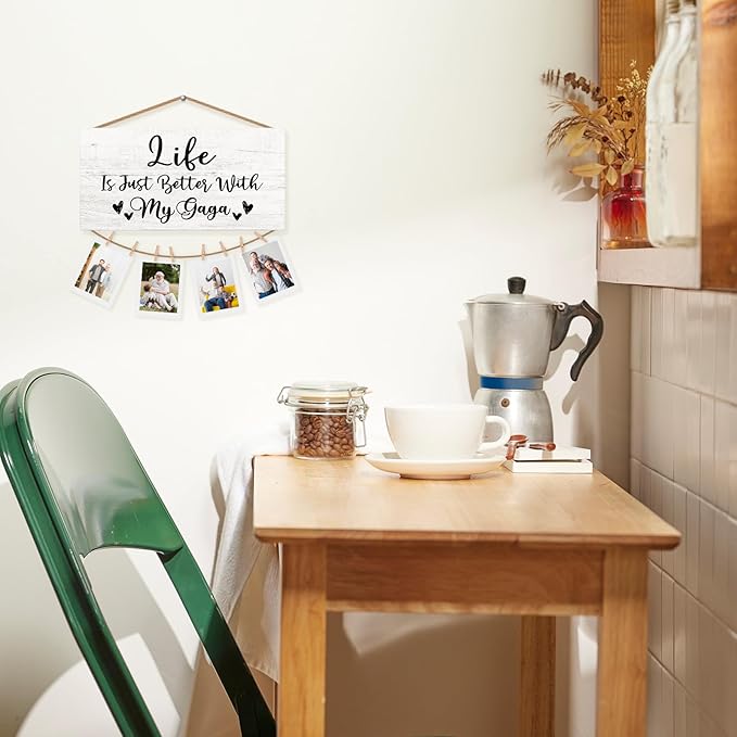 Gaga Gifts Picture Frame Photo Holder for Wall, Birthday Gifts for Gigi Grandma, Thank You Grandmother Gift from Grandchildren Grandkids Hanging Photo Display