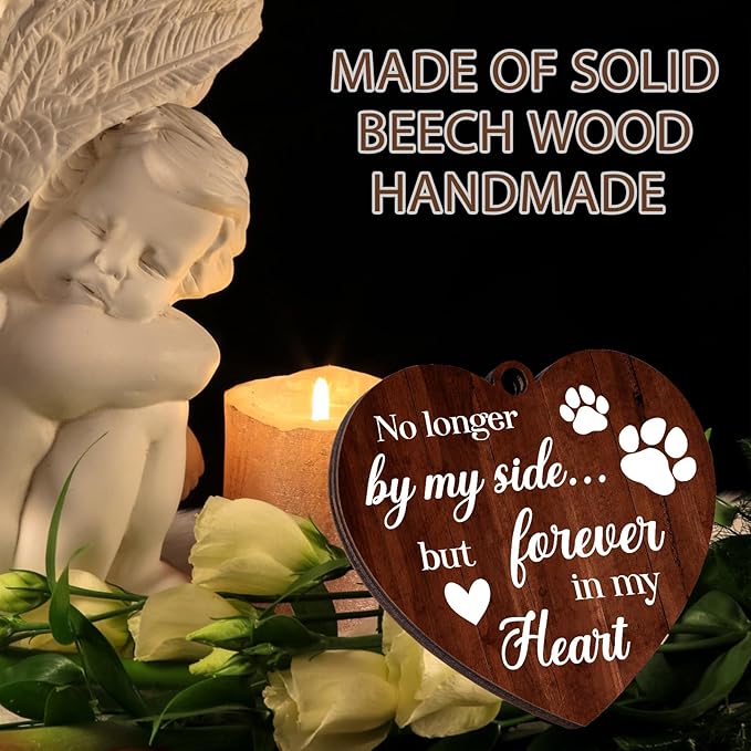 Vetbuosa Dog Memorial Gifts for Loss of Dogs, Memorial Rotating Wooden Picture Frame, Loss of Dog Sympathy Gift, Pet Bereavement Remembrance Picture Frame for 4x6 Photo