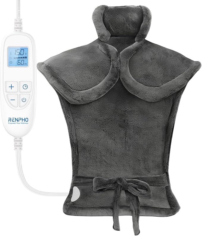 RENPHO Mothers Day Gifts, Electric Heating Pad - 6 Heat Levels for Neck, Shoulder, and Back, Weighted Pad for Snug Fit - Machine Washable, ETL Safety Certified for Cold Nights and Winter, FSA Eligible