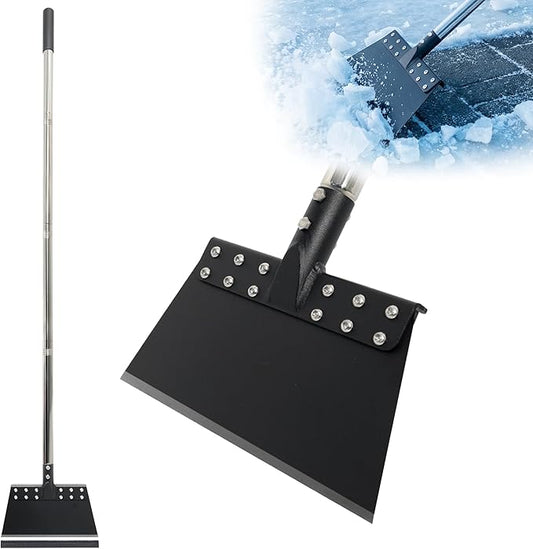 Ice Scraper for Driveway 65in Garden Flat Shovel Ice Chopper Heavy Duty Multi Weeding Shovel with 11in Spring Steel Blade Floor Scraper for Ice, Snow, Weed，Dirty, Moss, Driveway, Lawn Edging