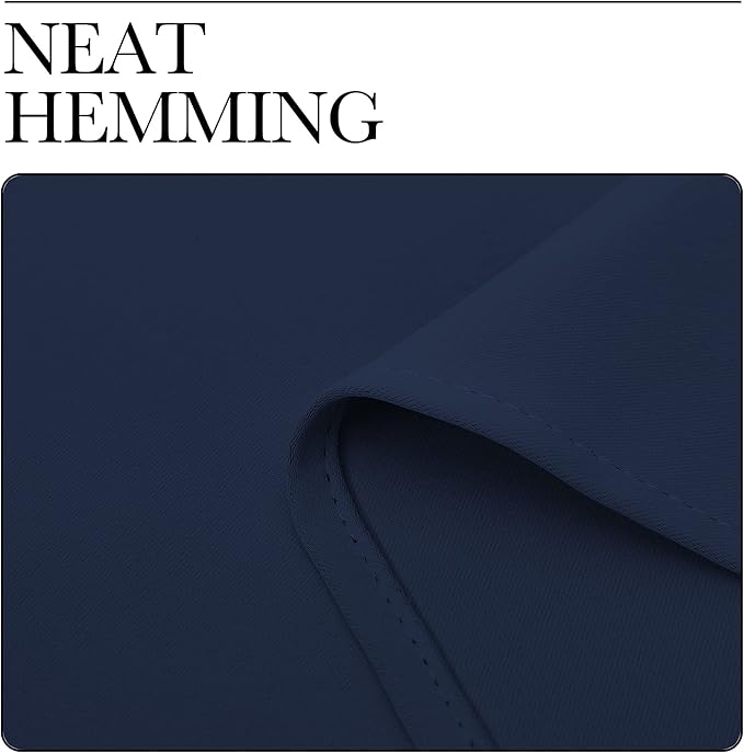 NICETOWN Bedroom Curtains Blackout Draperies - All Season Thermal Insulated Solid Rod Pocket Top Blackout Curtains/Drapes for Kid's Room (Navy, 1 Pair, 42 x 63 Inch)