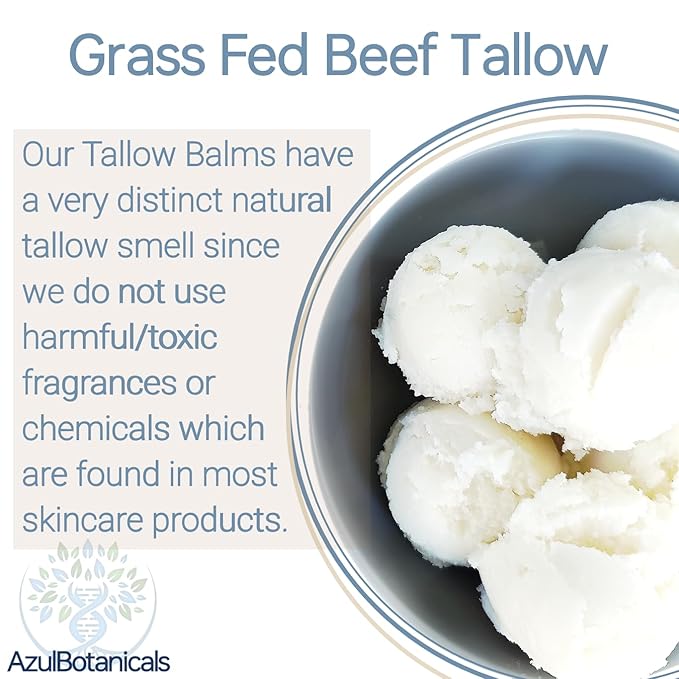Methylene Blue Infused Whipped Grass Fed Beef Tallow Balm, Anti-Aging, Moisturizer, Stretchmarks, Rosacea, Psoriasis, Eczema, Acne, All skin types, Organic Ingredients 1.7oz