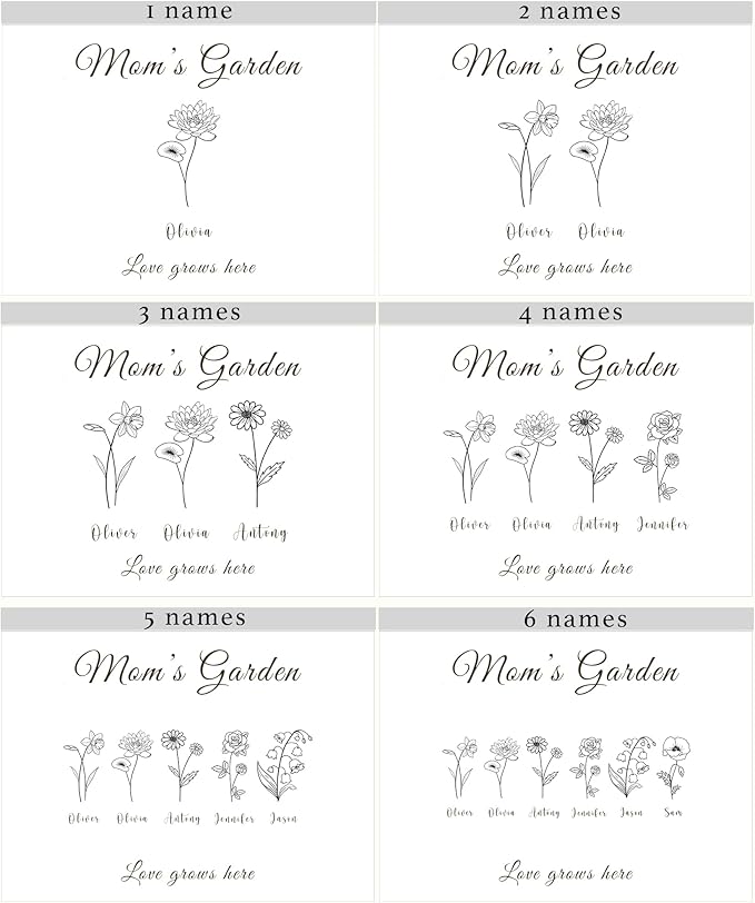 Mother's Day Gift from Kids - Moms Garden Custom Gift, Personalized Grandma's Garden Birth Flowers, Wooden Memory Box, Mom Day, Unique Christmas Gifts, Cute Birthday Gifts Ideas, Xmas Present for Wife