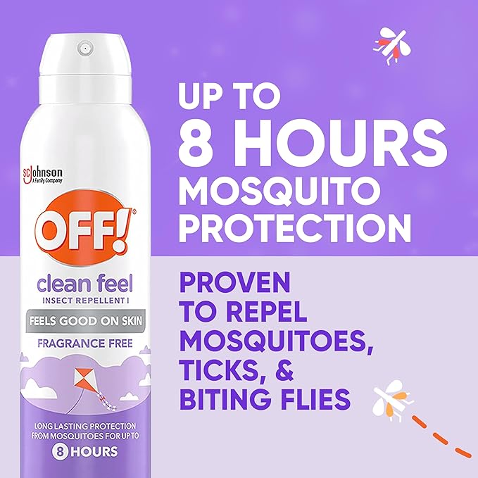 OFF! Clean Feel Insect Repellent Aerosol with 20% Picaridin - Long-Lasting DEET-Free Protection from Mosquitoes, Fragrance-Free Pest Control For Ticks & Flies, Camping, Bug Spray - 5 oz