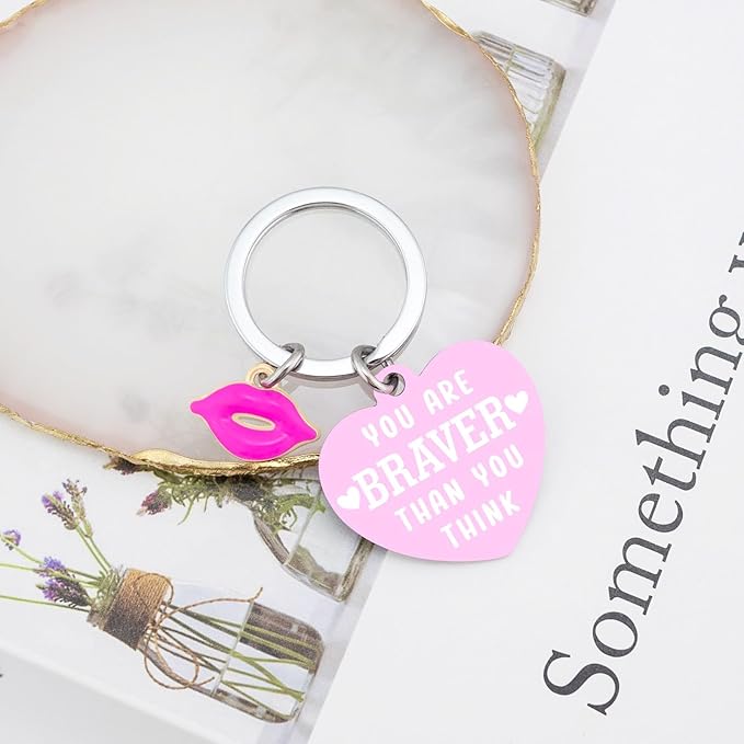OEHEDOU Womens Girls Pink Keychain Inspirational Gifts For Women Teen Girls Daughter Trending Items Lovely Teen Girl Gifts
