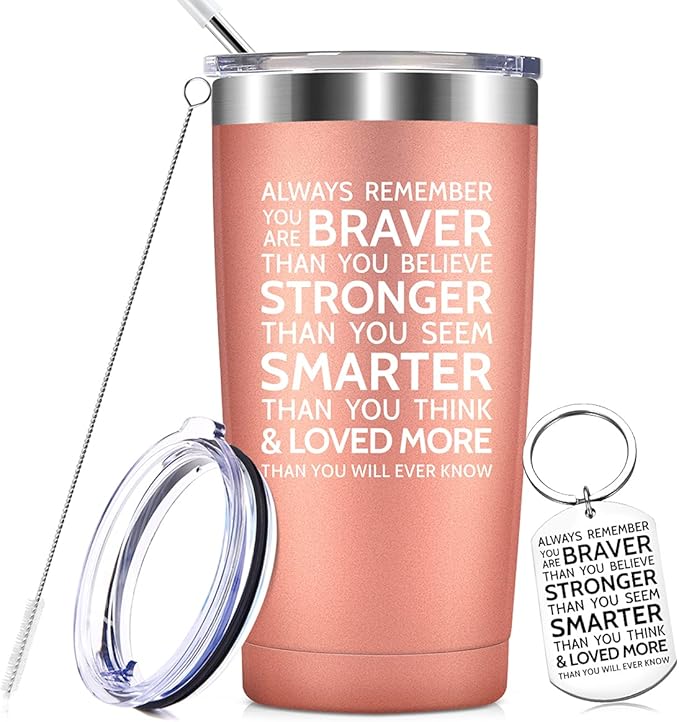 MASGALACC Inspirational Birthday Gift for Women Best Friend - Valentines Day Gifts for Women Sister- Encouragement Motivational 20 Oz Stainless Steel Tumbler Mug