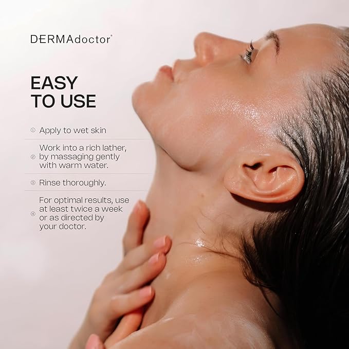 DERMAdoctor Tranquility Cleanser Dermatologist Formulated 2% Pyrithione Zinc for face body & Scalp - 7.10 oz