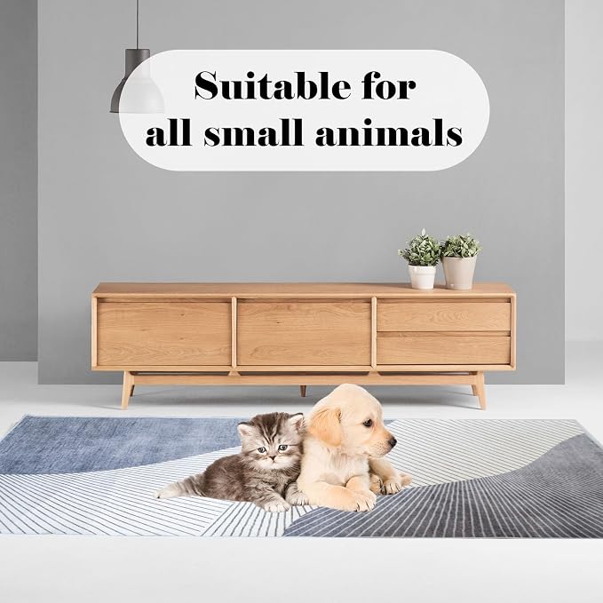 kathson 78.7×39.4in Extra Large Rabbit Cage Liner,Washable Bunny Floor Mat Reusable Non Slip Pet Playpen Mat for Hamster Chinchilla Cat Dog Guinea Pig