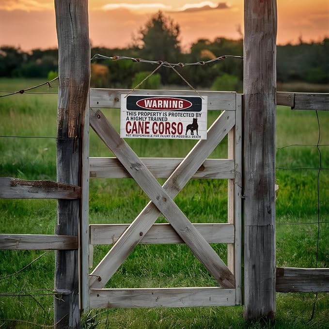 Warning Sign, Cane Corso Warning Wood Plaque Sign, Funny Door Signs, Decorative Wood Hanging Suspension Plaque, Farmhouse Wooden Wall Decor, Outdoor Hanging Wooden Signs