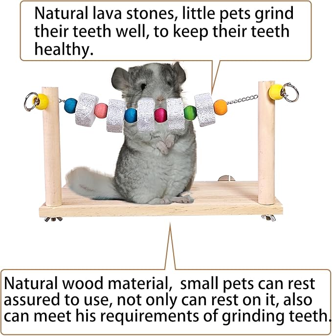 Chinchilla Platform Ledge Wood Hamster Stand Platform Board Shelf Bridge Rats Climbing Toys Cage Accessories for Chipmunks Squirrels Sugar Gliders Mice Parrots