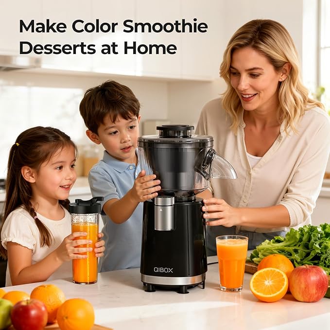 QIBOX Snow Cone Machine & Smoothie Blender 2 in 1, 700W Powerful Shaved Ice Machine Slushine Machine, Healthy Frozen Drink Maker with Stainless Steel Blade & Smoothie Recipe, for Home Kitchen Party