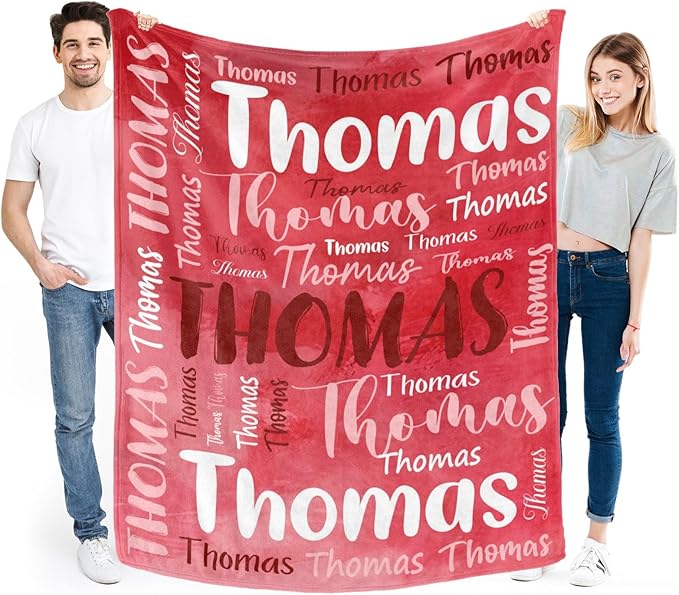 Personalized Custom Baby Blanket with Name for Girls Boys Kids Customized Flannel Blanket for Bed Nursery Room Baby Stroller
