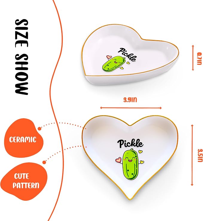 Pickle Ring Holder Dish Tray, Gifts For Women Teens Girls, Pickle Lovers Themed Stuff Accessories Things Decor Merch, Home Room Ring Earrings Necklace Organizer Holder!