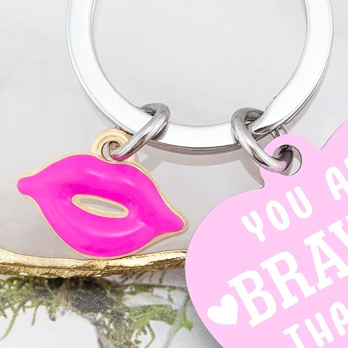 OEHEDOU Womens Girls Pink Keychain Inspirational Gifts For Women Teen Girls Daughter Trending Items Lovely Teen Girl Gifts