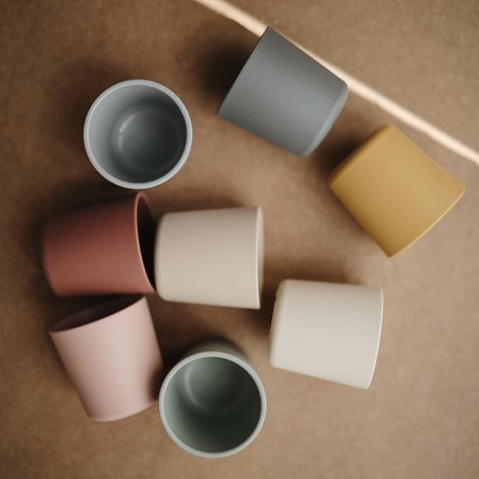 mushie Dinnerware Cups For Kids | Made in Denmark, Set of 2 (Soft Lilac)