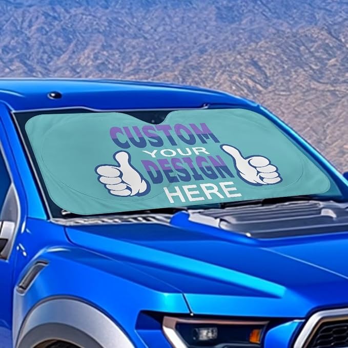 Personalized Custom Car Front Windshield Sun Shade Foldable Universal Customized Auto Sun Shade UV Ray & Heat Block Vehicle Accessories Windshield Protecion for Car Truck SUV