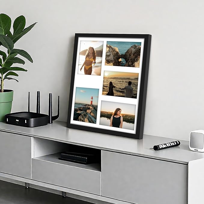 13x16 Picture Frame 5x7 Collage Picture Frame Displays Five 5x7 inch Photos Collage Wall Decor Wall Hanging Black
