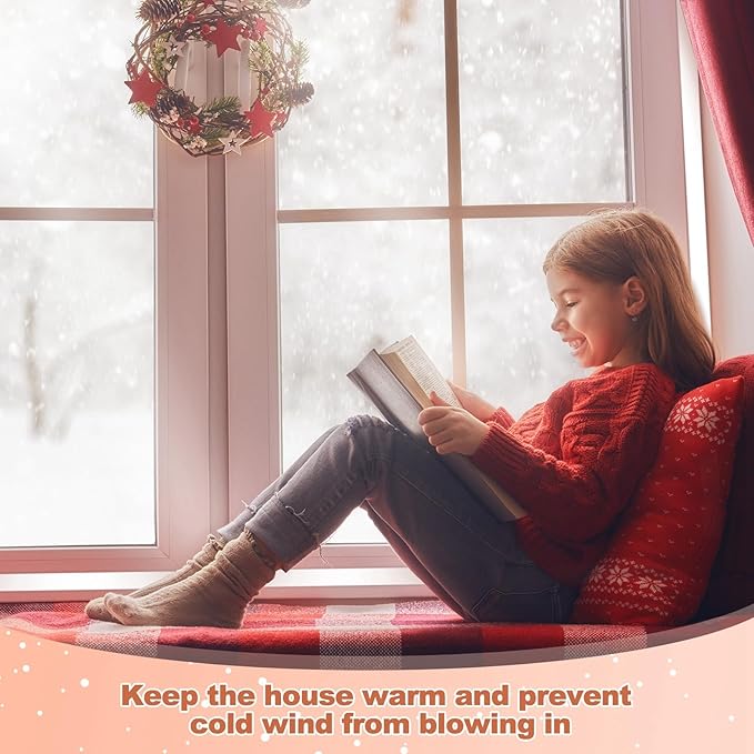 87 Inch X 20 ft Window Insulation Kit Cuttable Transparent Film with Adhesive Straps Reusable Window Plastic for Winterizing Thicken Thermal Waterproof Attic Insulation Cover Warm Winter